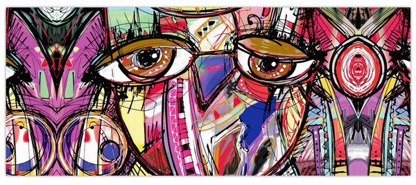 Obraz - Street art - sova (120x50 cm)