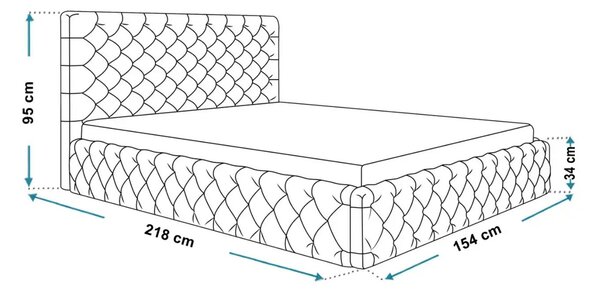 Dizajnová čalúnená manželská posteľ MAISON 140 x 200