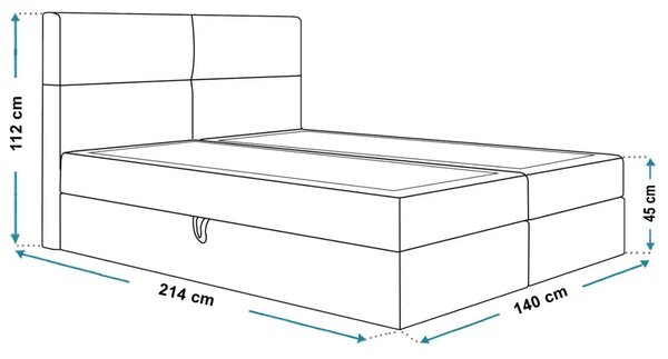Kontinentálna manželská posteľ NILSA 140 x 200 cm