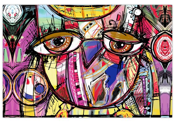 Obraz - Street art - sova (90x60 cm)