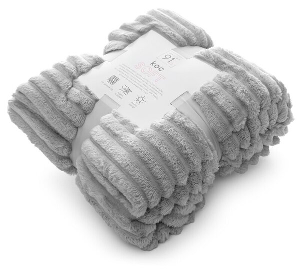 Dekorstudio Deka SOFT s reliéfnym vzorom a 3D efektom v striebornej farbe Rozmer deky: 70x160cm