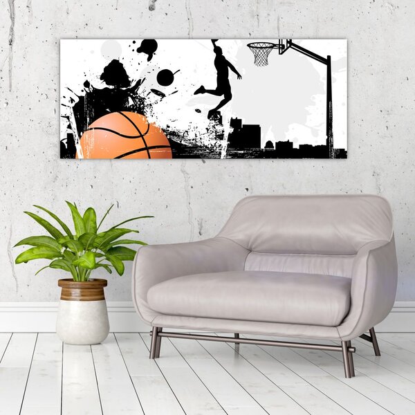 Obraz - Hráč basketbalu (120x50 cm)