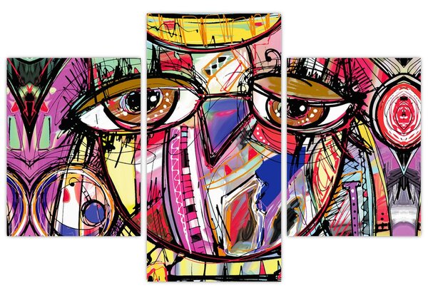 Obraz - Street art - sova (90x60 cm)