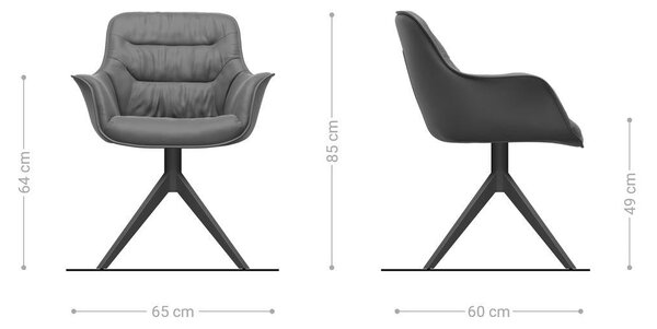 DELIFE Jedálenská stolička Kaira-Flex bouclé mäkký tmavobéžová krížová podstava široká čierna 360° otočná hojdacia funkcia