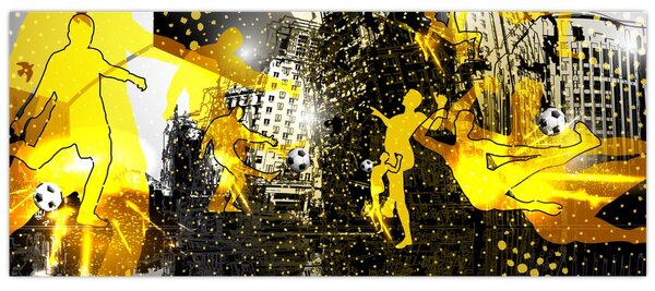 Obraz - Futbal vo veľkomeste (120x50 cm)
