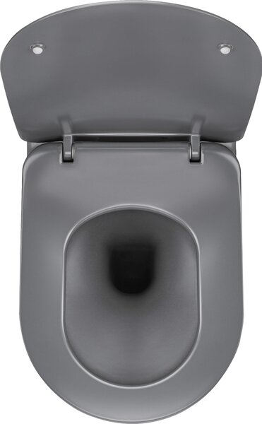 Deante Peonia Zero, závesná WC misa RimFree, 51 x 36 cm, antracitová-titanium, CDE_DZPW