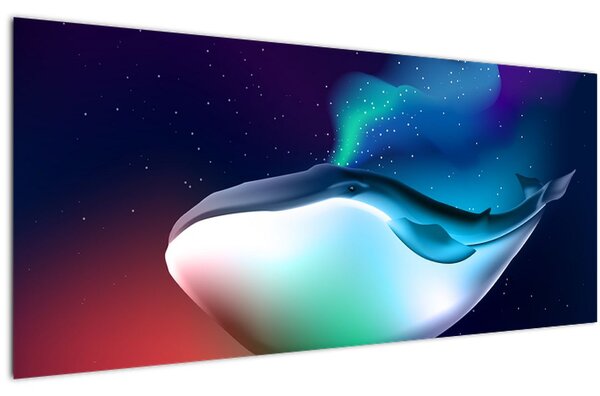 Obraz - Vesmírna veľryba (120x50 cm)