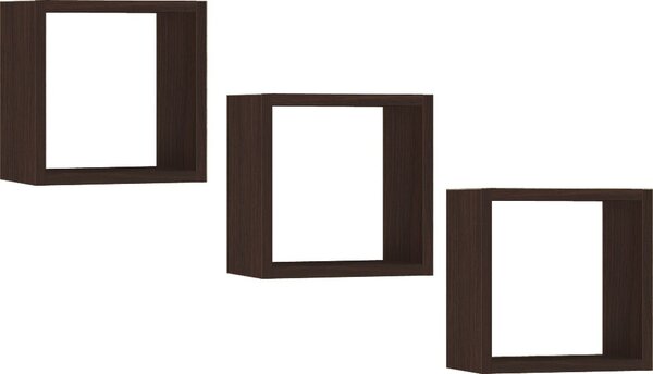 Ak furniture Sada políc Kika 25x25 cm wenge