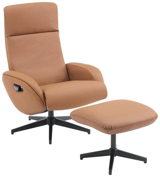 RELAXAČNÉ KRESLO S PODNOŽKOU, textil, koža, hnedá Livetastic - Online Only obývacie izby, Online Only