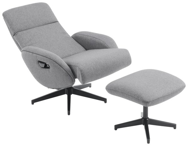 RELAXAČNÉ KRESLO S PODNOŽKOU, textil, sivá Livetastic - Online Only obývacie izby, Online Only