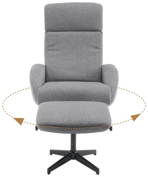 RELAXAČNÉ KRESLO S PODNOŽKOU, textil, sivá Livetastic - Online Only obývacie izby, Online Only