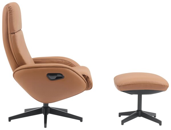 RELAXAČNÉ KRESLO S PODNOŽKOU, textil, koža, hnedá Livetastic - Online Only obývacie izby, Online Only