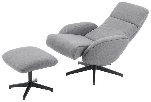 RELAXAČNÉ KRESLO S PODNOŽKOU, textil, sivá Livetastic - Online Only obývacie izby, Online Only