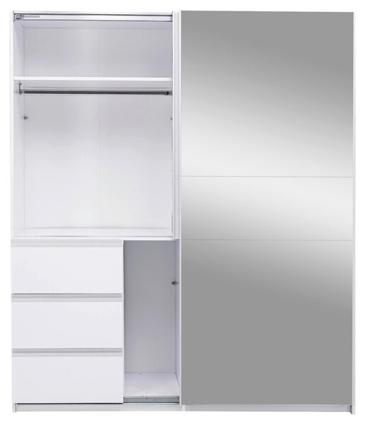 SKRIŇA S POSUVNÝMI DVERAMI, biela, 175/210/61,5 cm P & B - Skrine, Online Only