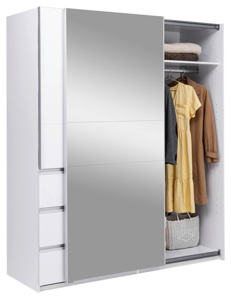 SKRIŇA S POSUVNÝMI DVERAMI, biela, 175/210/61,5 cm P & B - Skrine, Online Only