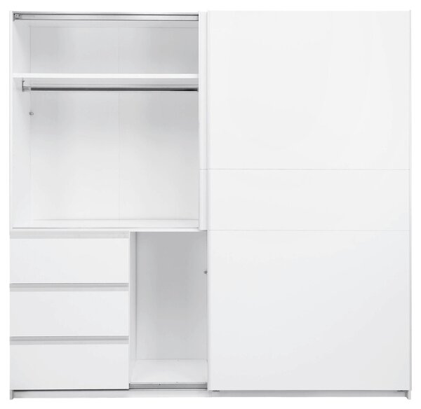 SKRIŇA S POSUVNÝMI DVERAMI, biela, 215/210/61,5 cm P & B - Skrine, Online Only