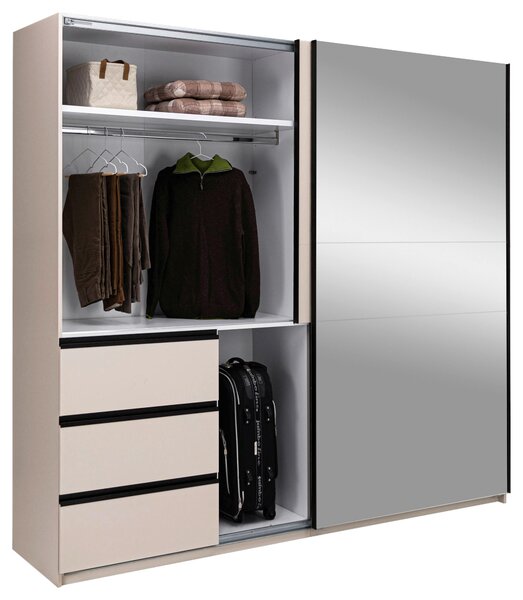 SKRIŇA S POSUVNÝMI DVERAMI, kašmírová, 215/210/61,5 cm P & B - Skrine, Online Only