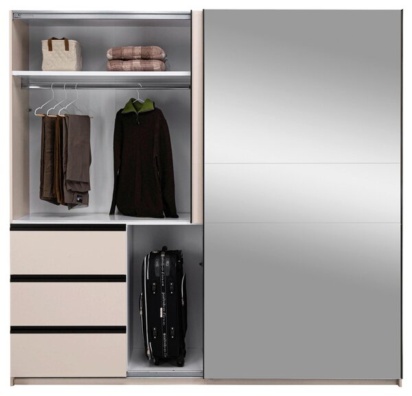 SKRIŇA S POSUVNÝMI DVERAMI, kašmírová, 215/210/61,5 cm P & B - Skrine, Online Only
