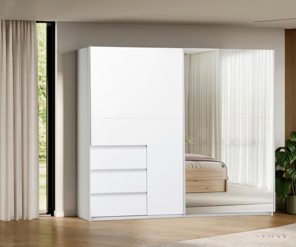SKRIŇA S POSUVNÝMI DVERAMI, biela, 250/210/61,5 cm P & B - Skrine, Online Only