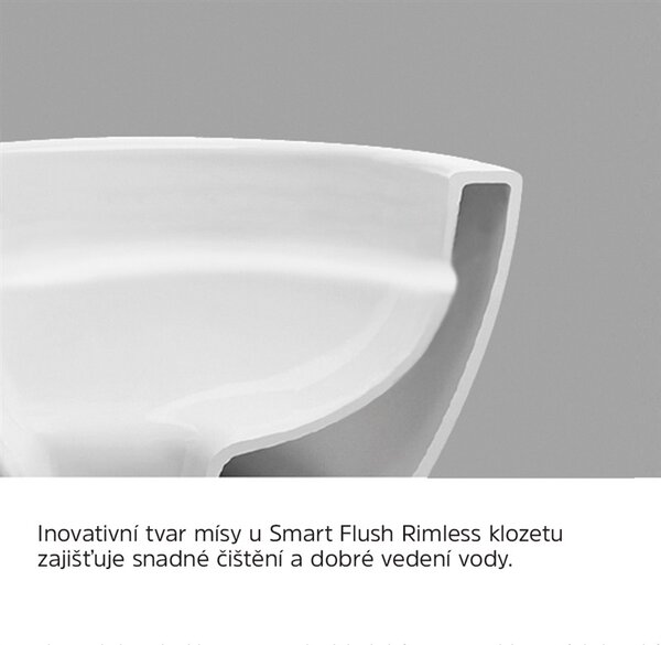 Mereo, WC závesné kapotované, Smart Flush RIMLESS, 495x360x370, keramické, vr. sedátka CSS115SN, MER-VSD82T2