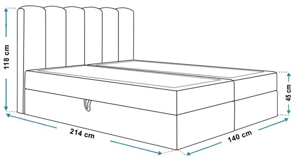 Kontinentálna manželská posteľ RORA 140 x 200