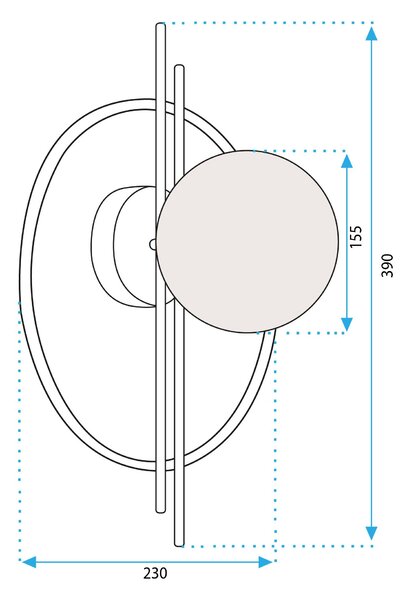 Toolight Toolight, LED nástenné svietidlo 50cm APP1436-W, zlatá, OSW-05052