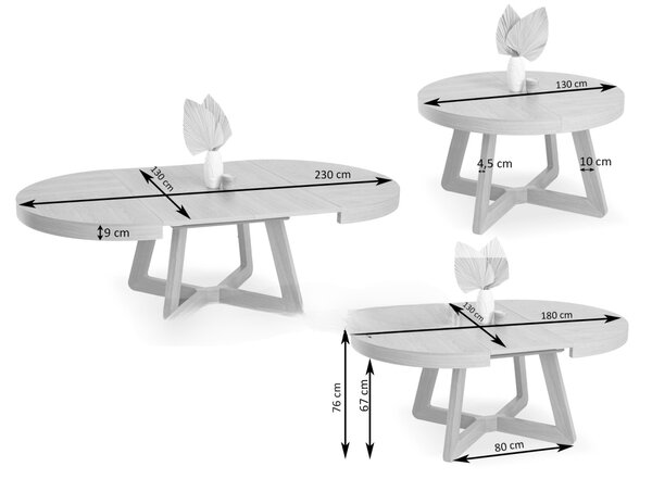 Rozkladací jedálenský stôl OLIA 130-230cm dub