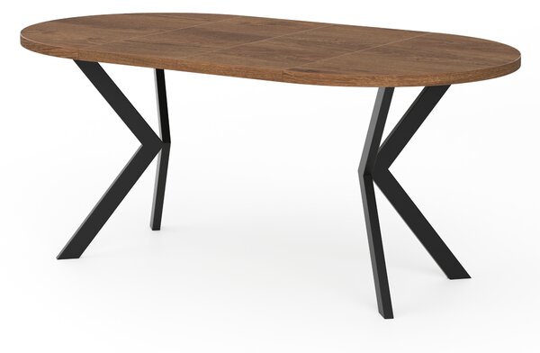 Okrúhly rozkladací jedálensky stôl MARION 120-196cm dub lefkas Farba nôh: Čierna