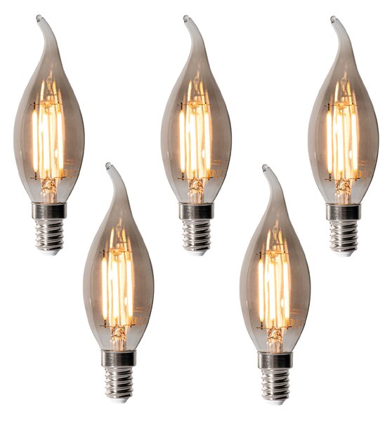 Sada 5 stmievateľných LED žiaroviek E14 BXS35 Smoke 4W 300 lm 2200K