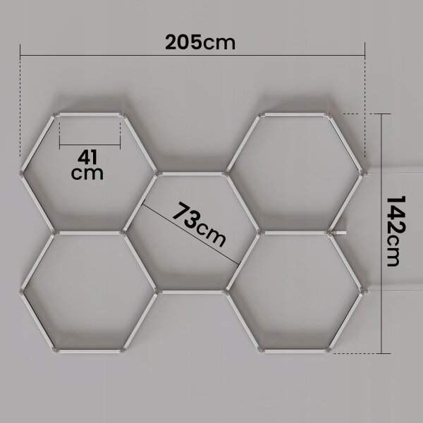 LED RGBW stmievateľné stropné svietidlo HEXAGON LED/144W/85-265V 7000K CRI 90 IP54 biela+DO