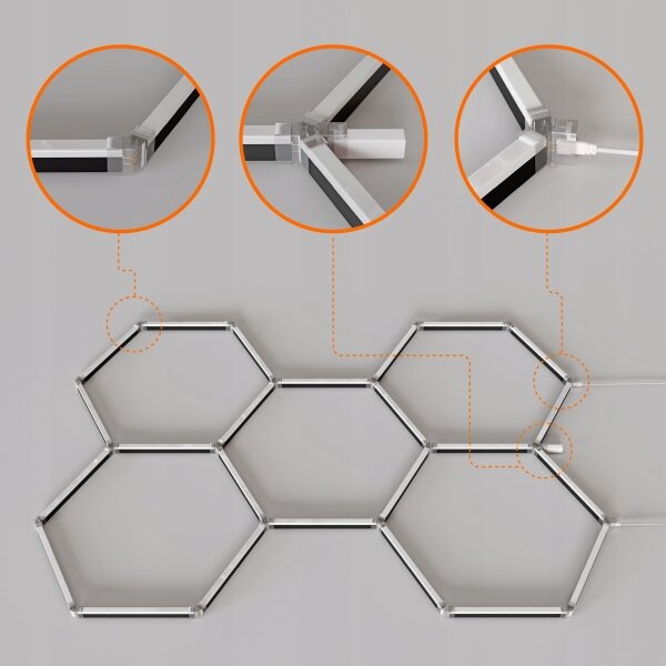 LED RGBW stmievateľné stropné svietidlo HEXAGON LED/144W/85-265V 7000K CRI 90 IP54 biela+DO