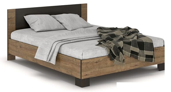 NEJBY Posteľ NODULOSA 160x200 cm, dub april/wenge