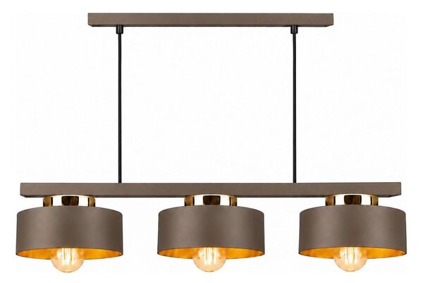 Luster na lanku IGNIA 3xE27/60W/230V hnedá/zlatá