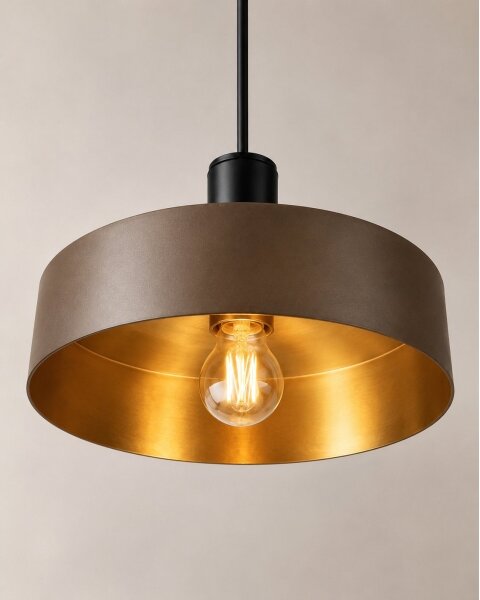Luster na lanku HAKI 1xE27/60W/230V hnedá/čierna