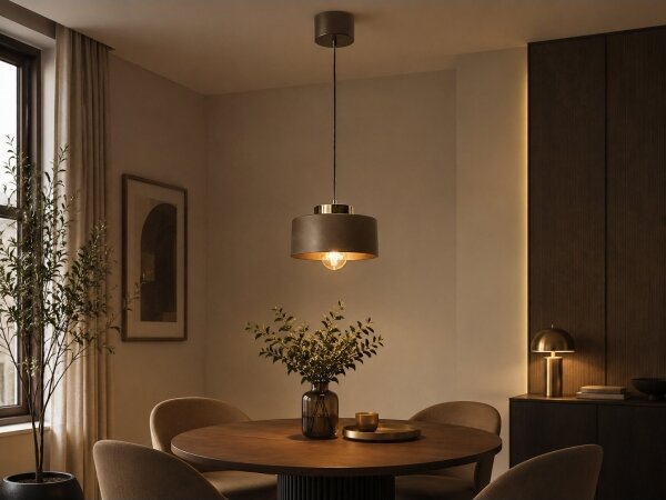 Luster na lanku IGNIA 1xE27/60W/230V hnedá/zlatá