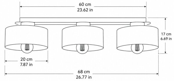 Stropné svietidlo IGNIA 3xE27/60W/230V hnedá/zlatá