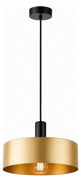 Luster na lanku HAKI 1xE27/60W/230V zlatá/čierna