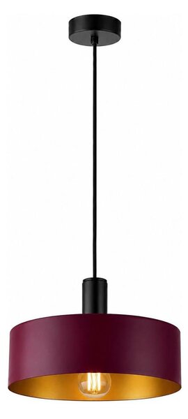 Luster na lanku HAKI 1xE27/60W/230V vínová/čierna