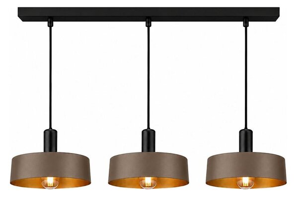 Závesný luster na lankách HAKI 3xE27/60W/230V hnedý/čierny