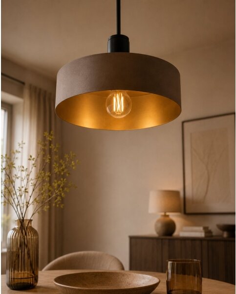 Luster na lanku HAKI 1xE27/60W/230V hnedá/čierna
