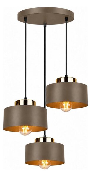 Luster na lankách IGNIA 3xE27/60W/230V hnedá/zlatá