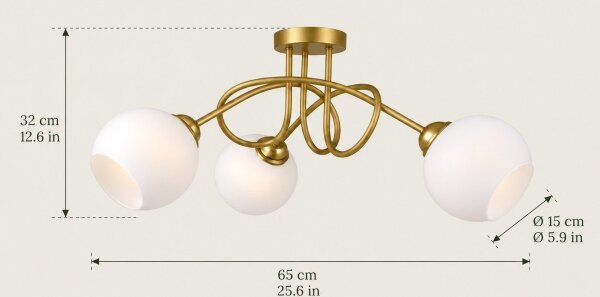 Prisadený luster BAROC 3xE14/40W/230V zlatý