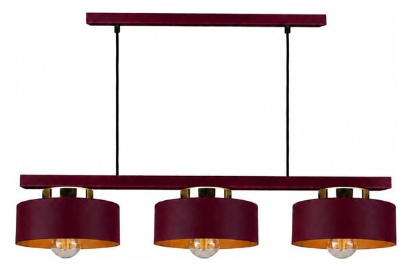 Luster na lanku IGNIA 3xE27/60W/230V vínová/zlatá