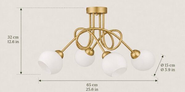 Prisadený luster BAROC 4xE14/40W/230V zlatý