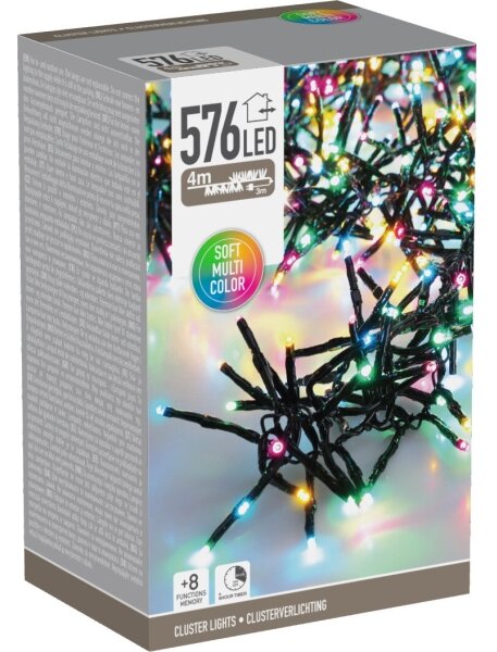 Vonkajší vianočný LED reťaz 576xLED/230V/8 funkcií 7,2 m IP44 viacfarebná