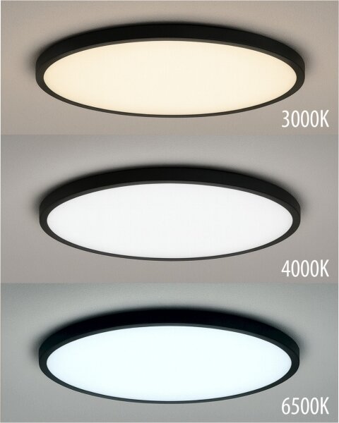 LED stropné svietidlo LED/32W/230V 3000/4000/6500K pr. 40 cm čierna