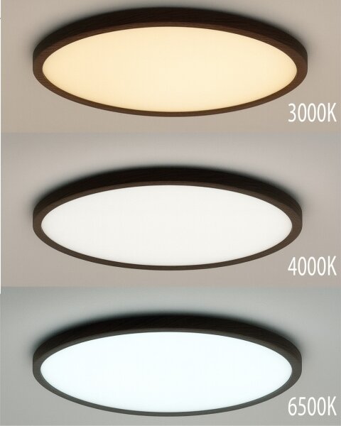LED stropné svietidlo LED/18W/230V s prepínateľnou teplotou svetla 3000/4000/6500K, priemer 23 cm, hnedé