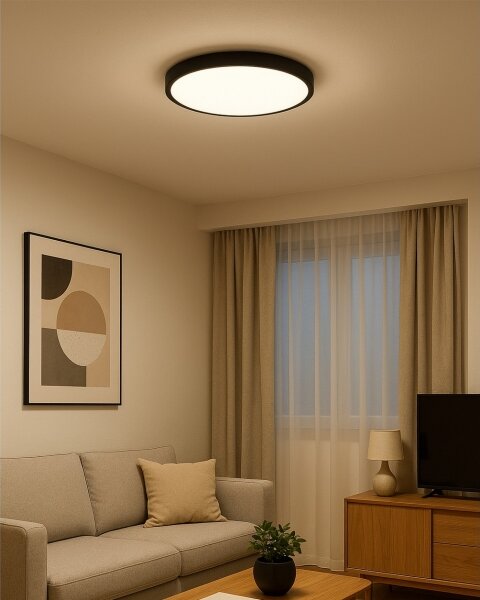 LED stropné svietidlo LED/32W/230V 3000/4000/6500K pr. 40 cm čierna