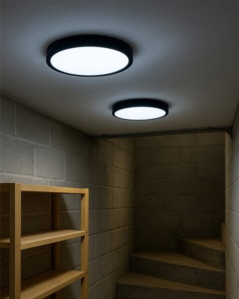 LED stropné svietidlo LED/32W/230V 3000/4000/6500K pr. 40 cm čierna