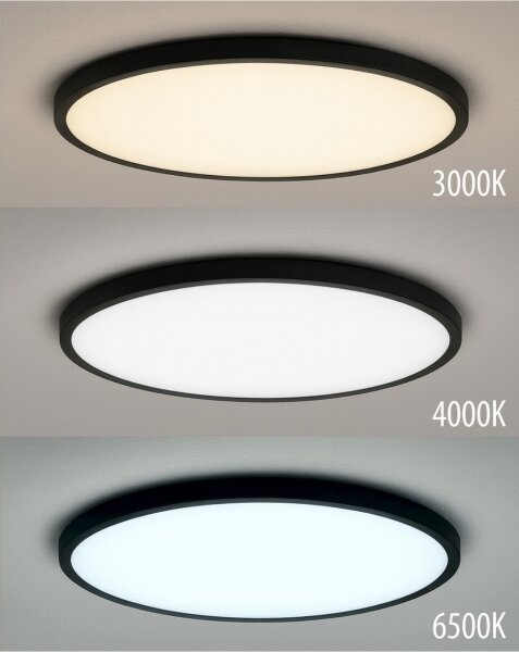 LED stropné svietidlo LED/40W/230V 3000/4000/6500K pr. 50 cm čierne